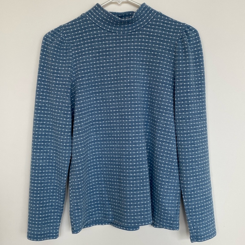 Madewell Light blue mockneck long sleeve cardigan pullover sweater